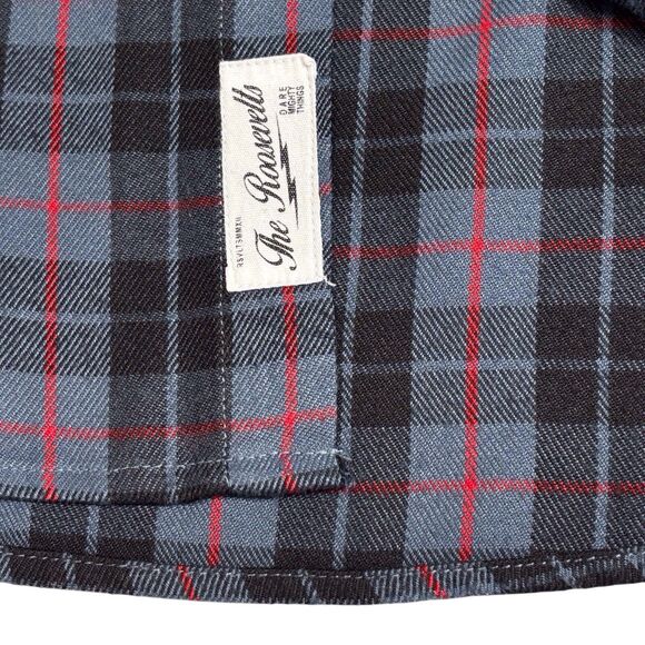 RSVLTS Flannel Shirt Shacket Mens XXL Gray Black Red Plaid Dare Mighty Things - Picture 10 of 11